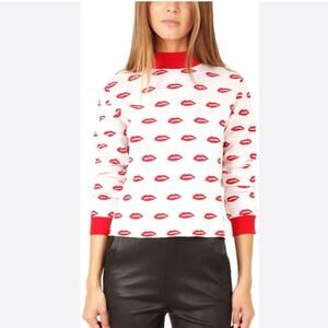 American Retro Cheryl Lip Print Sweater